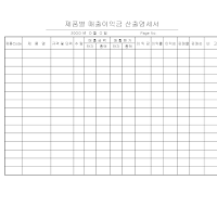 제품별매출이익금산출명세서 제품별매출이익금산출명세서